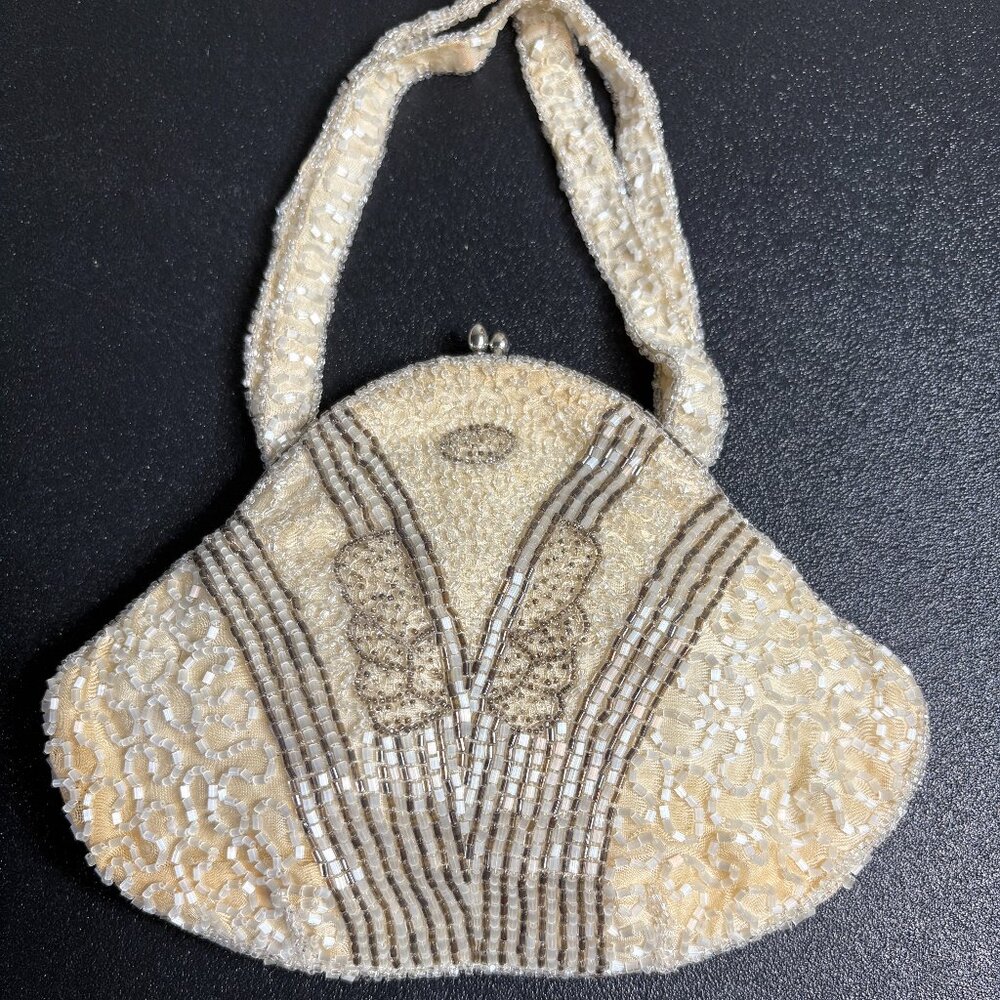 Art Deco Beaded Purse hand made in Belgium